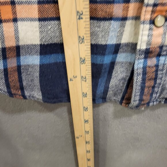 Hollister Flannel Shirt Men's Size Medium Plaid Pearl Snap Front Western - Picture 7 of 7
